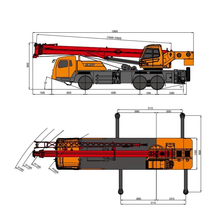 New 20t 20 Tons Stc200s Pick up Truck Crane with Factory Price