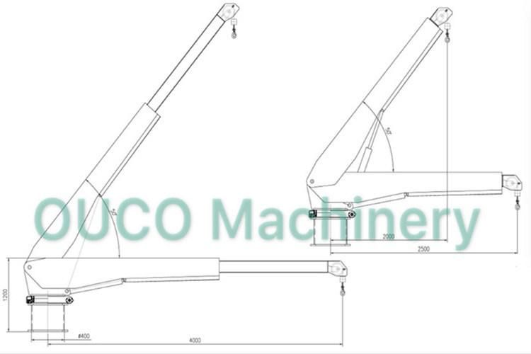Ouco Customized 1t4m Yacht Crane with Beautiful Design and Affordable Price