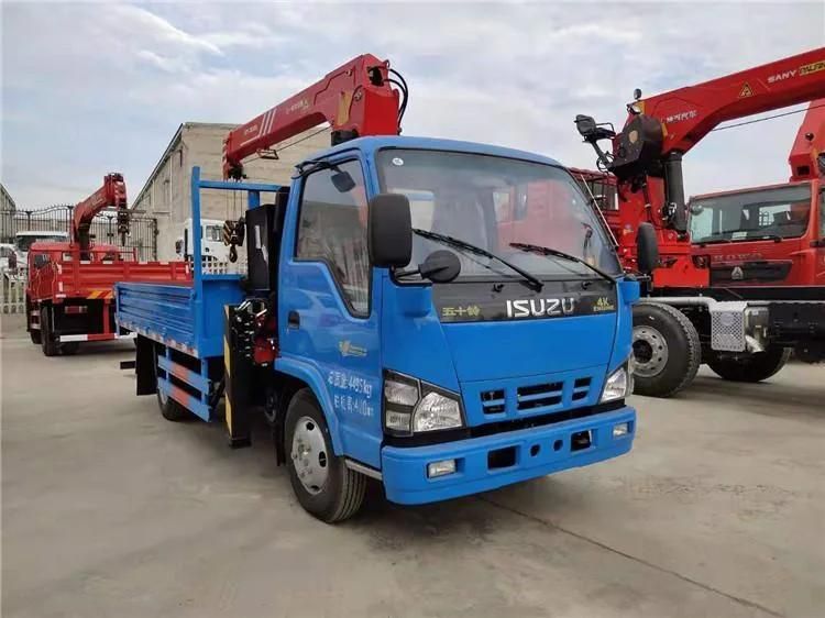 Isuzu 4tons 4X2 Lifting Machinery Truck with Articulated Crane Cheap Price with Drill Drill Pipe Strength Factory