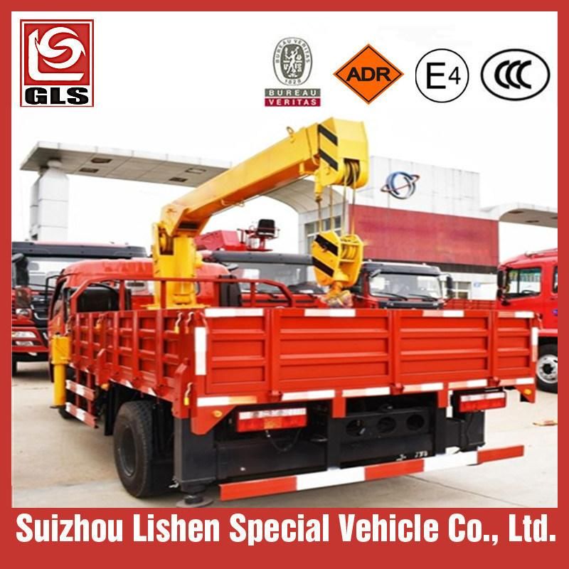 4X2 Dongfeng LHD Lifting Height 6.5m Working Range 5m 2 Ton Crane Truck Mounted Crane