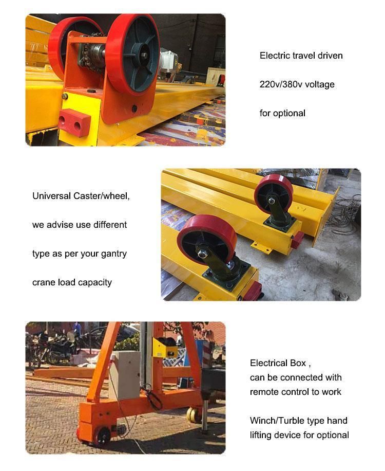 Mobile Portable Small Gantry Crane with Electric Chain Hoist