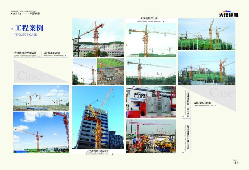 8t Topkit Tower Crane Qtz125 (6015) Flat Top Tower Crane, Topless Tower Crane for Sale