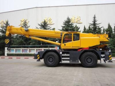 4 Wheels Rough Terrain Crane Boom 55 Ton Lifting Cranes Rt55e