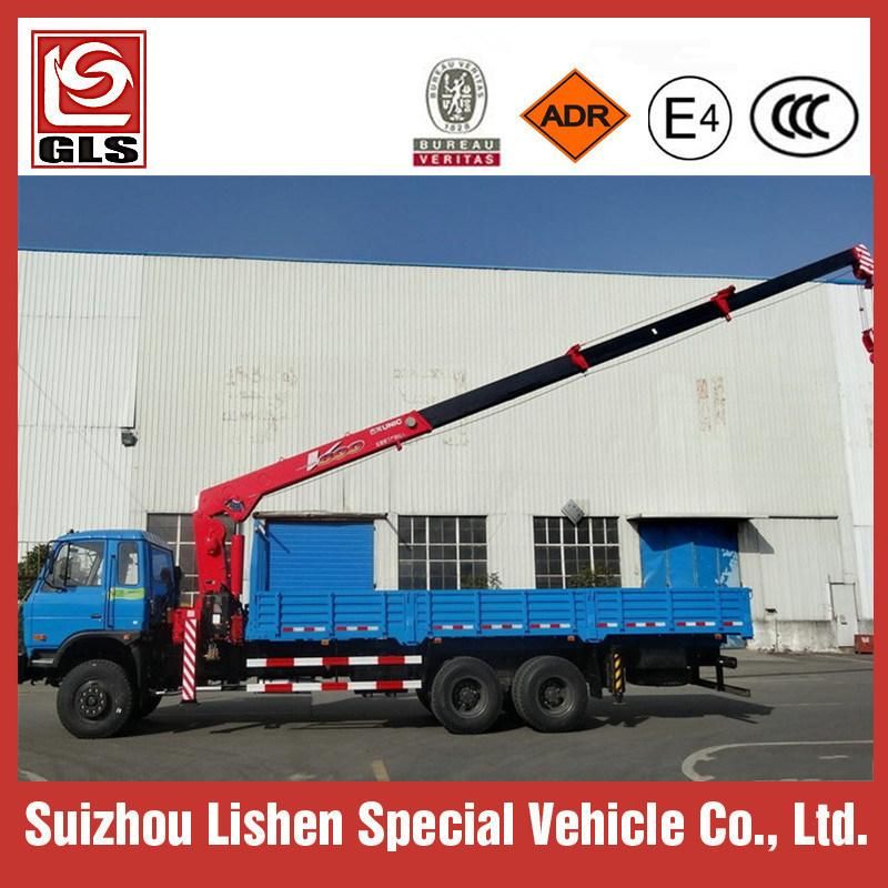 Dongfeng 6X4 10tons Flatbed Mounted with Hoist Mounted Hydraulic Pickup Crane Truck