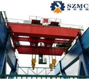 5-450t Heavy Duty Qe Double Girder Overhead Crane with Double Electric Trolley in Workshop