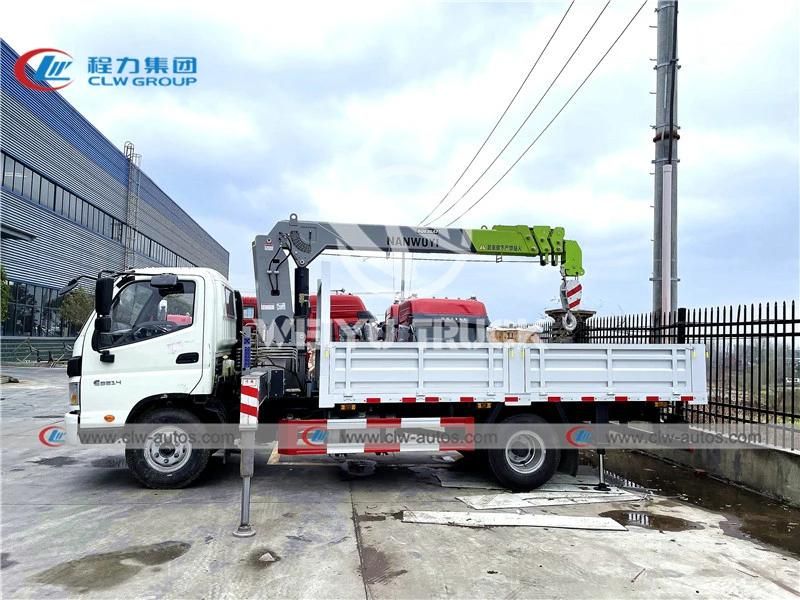 Foton Hydraulic Telescopic Boom Crane Truck Mounted 5tons Crane Cargo Truck with 4 Stages Crane