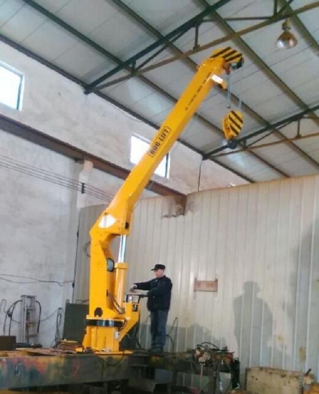 Small 5ton Hydraulic Telescopic Marine Boat Lifting Boom Crane