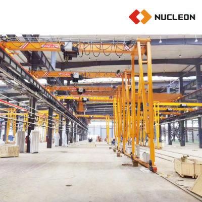 Indoor Industrial 5 Ton Rubber Rail Mobile Single Girder Gantry Crane for None Steel Structure Support Workshop