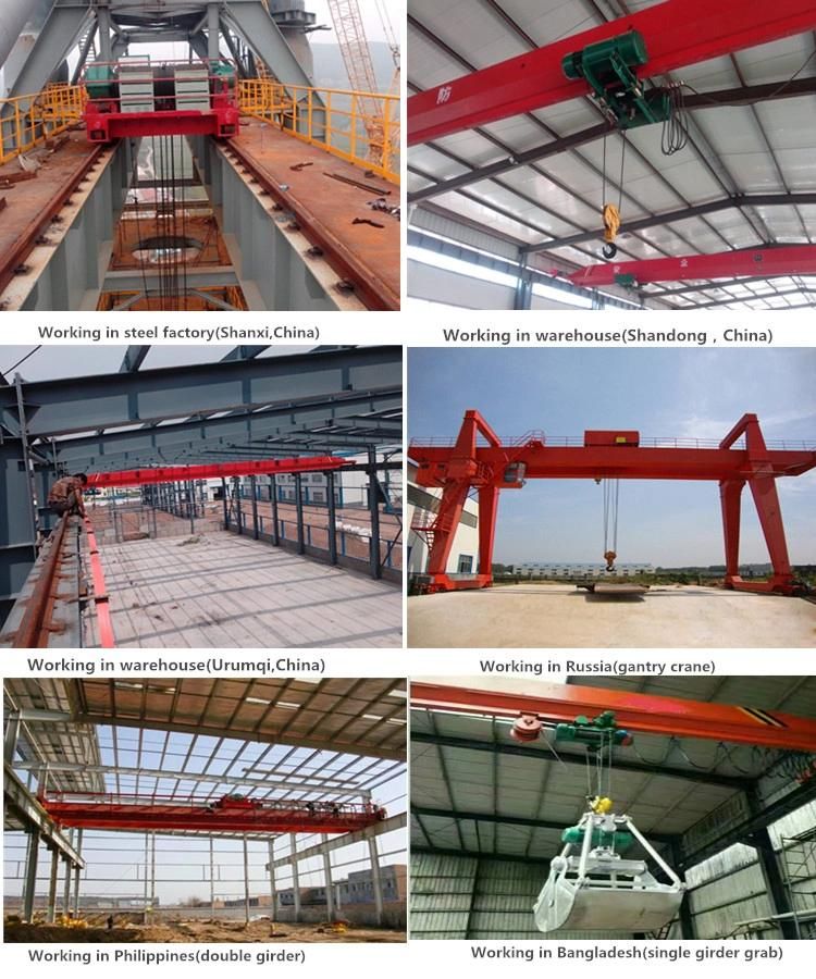 Hydraulic Grab Bucket Overhead Bridge Crane for Handling Bulk Material with CE/SGS Certificate