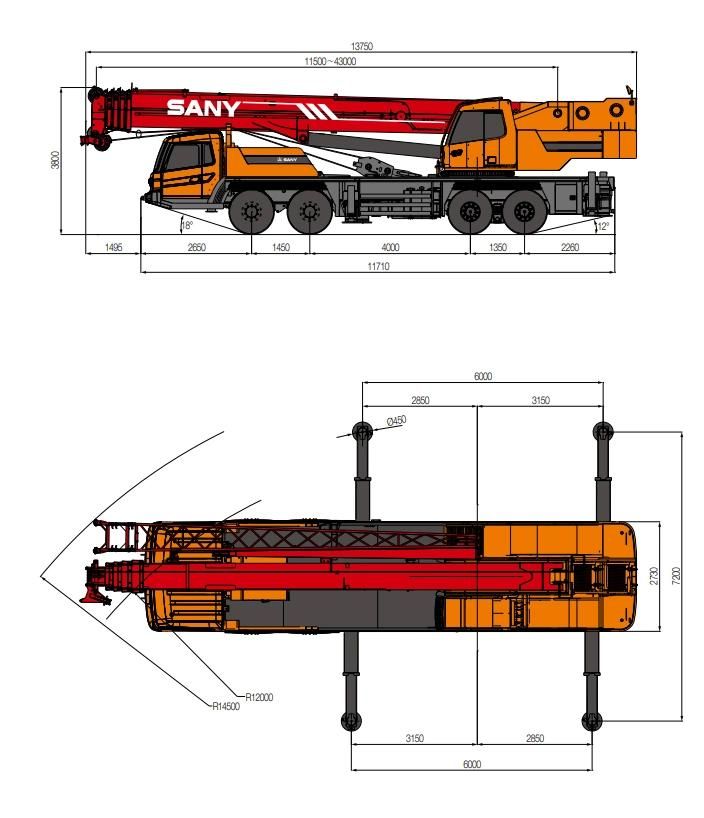 Factory Price 150t 150tons Stc1500 Truck Mobile Cranes