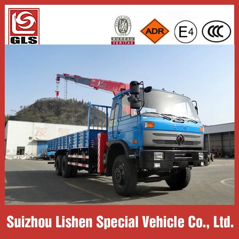 Dongfeng 6X4 10tons Flatbed Mounted with Hoist Mounted Hydraulic Pickup Crane Truck