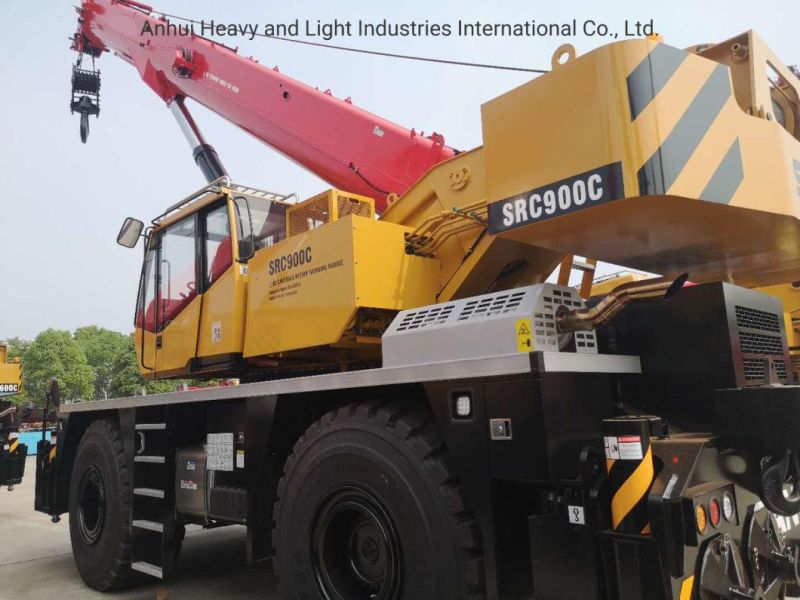 High Quality Mobile Lifting Truck Crane 90ton Heavy Lifting Rough Terrain Crane Src900c Model