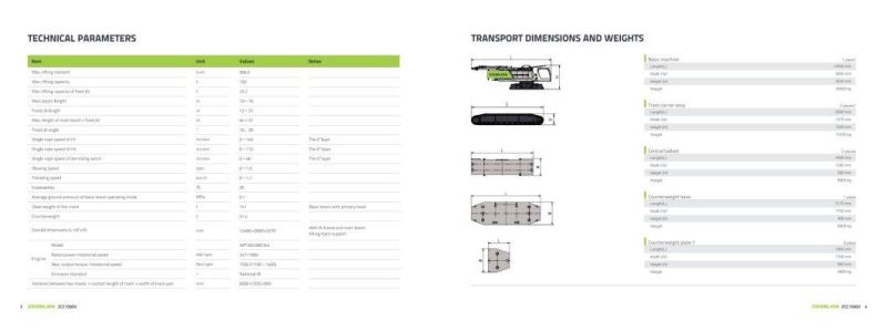 Zoomlion Zcc1500V New Product 150 T Crawler Crane with Lattice Boom