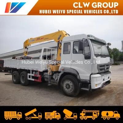 Customized 6*4 HOWO Truck with 8t Straight Telescopic Arm Crane 8 Tons Stiff Boom Crane Truck