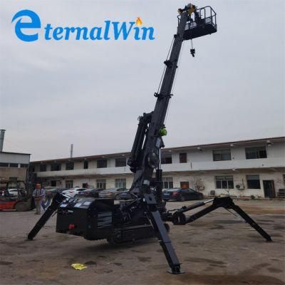 Small Mobile Electric and Diesel Power Spider Crane for Workshop