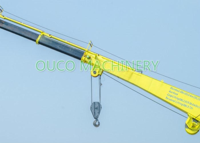 Ouco 1.5t36.6m Telescopic Boom Marine Crane with Excellent Performance