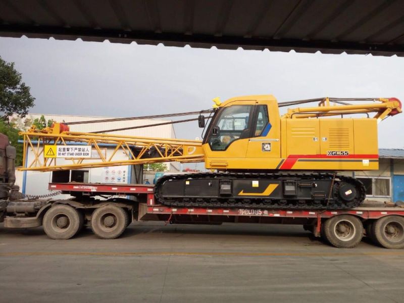 55ton Telescopic Hydraulic Crawler Crane with Fixed Jib