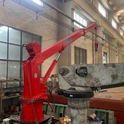 Ouco Hot Products 1.5t6m Hydraulic Telescopic Marine Crane Can Be ABS, CCS Certification
