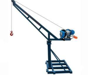 360 Degrees Rotation Indoor Outdoor Mini Lifting 1ton Engine Hoist Crane with Diesel Engine for Construction