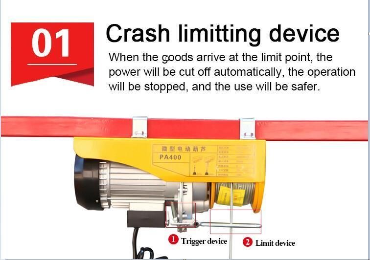 Electric Wire Rope Hoist with Trolley Made in China