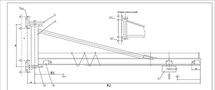 Rotating 180 360 Degree Wall Type Jib Crane for Workshop