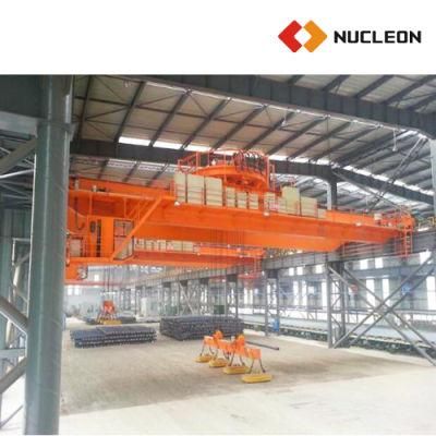 Heavy Duty Magnetic Overhead Travelling Crane 15 Ton with Double Winch Hoist for Steel Bar Rebar Lifting