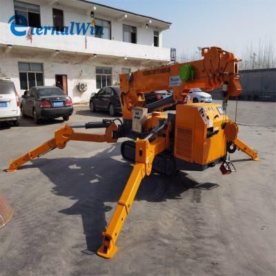 9.7m Narrow Space Wireless Remote Control 3tons Glass Lifter Mini Spider Crawler Crane with Fly Jib