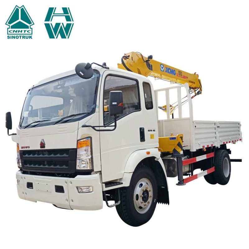 Sinotruk HOWO 4X2 6X4 8X4 3.2t 5t 6.3t 10t 12t Telescopic Folded Hiab Mounted Crane Construction Equipment Crane Mounted Truck