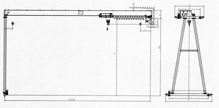 20t Single Girder Semi-Gantry Crane