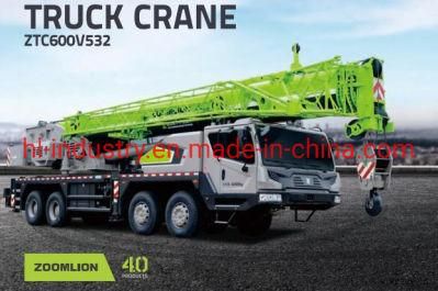 Lifting Machinery Hydraulic Truck Crane 60ton Ztc600V532 Model Hoisting Crane with 5 Section Boom Hot Sale!