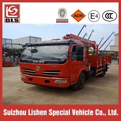 Dongfeng Telescope Crane Truck with 3/4 Ton Straight Arm Crane
