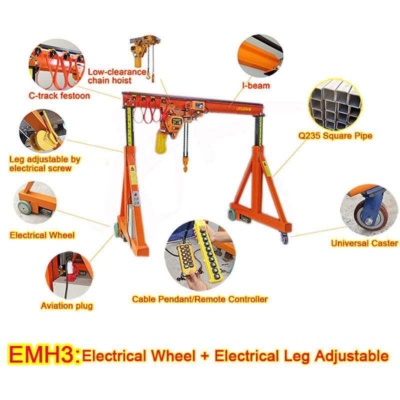 Non-Rail Gantry Crane 100kg~20t with CE Certificated