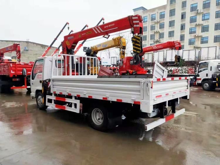 Isuzu/HOWO/JAC 2tons 3tons 4X2 Construction Equipment Straight Boom Crane Truck Crane with Water Tank with Rig with Drill Pipe