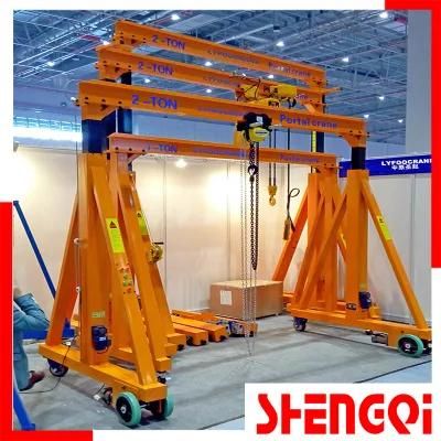 Trackless Manual Wheel Movable Portal Gantry Crane 2t