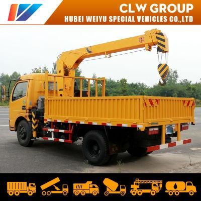 China Dongfeng 2t Construction Straight Telescopic 3-Arms Boom Truck Mounted with Crane