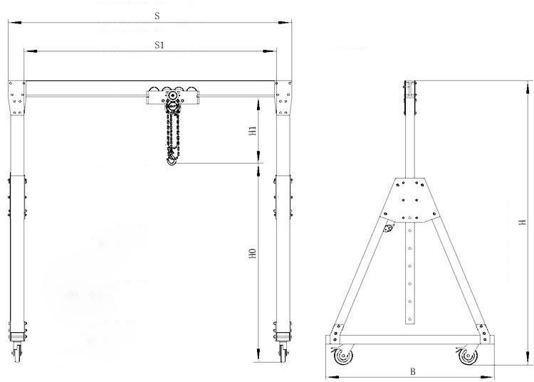 Aluminium Structure Mini Gantry Crane 1 Ton 2 Ton 3 Ton and 5 Ton