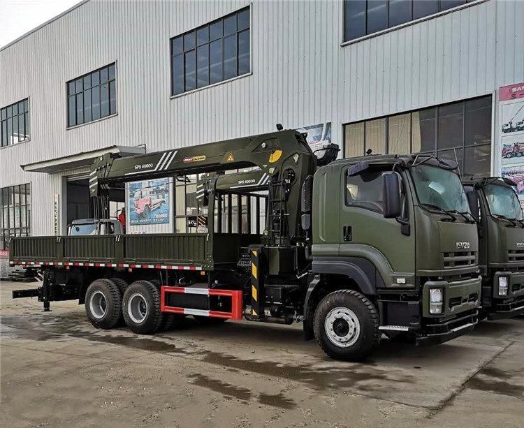 Isuzu 6X4 8X4 16tons 14tons 12tons Straight Boom Arm Crane Truck with High Position Seat for Heavy Duty Equipments Delivery