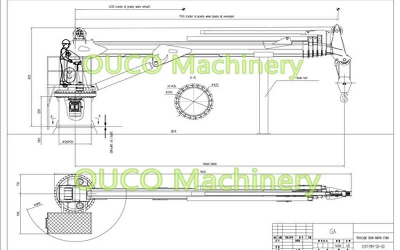 Ouco Custom 1t30 Hydraulic Telescopic Marine Crane Easy to Operate and Affordable