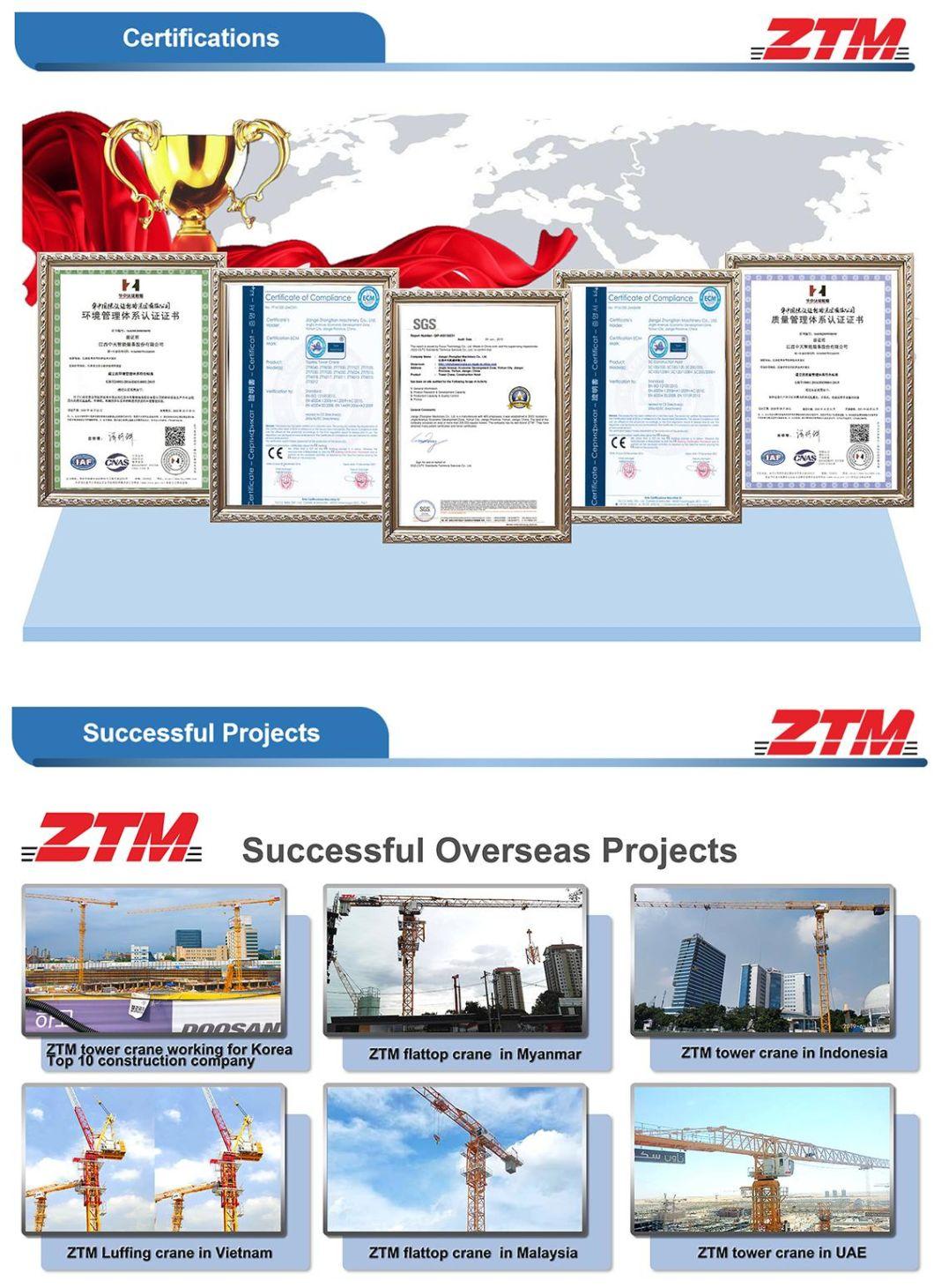 Ztm L376-20t High Quality Construction Passenger Good Hoist Equipment Mobile Luffing Jib Hydraulic Tower Crane HS Code and Rates Hire Zimbabwe