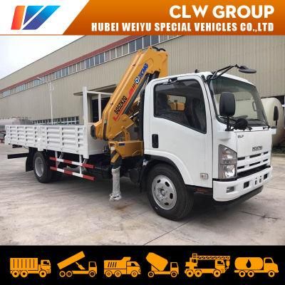 Good Price Japanese Brand Equipment Construction Material Transport Isuzu 3ton 4tons Truck Mounted with Telescopic Boom Crane