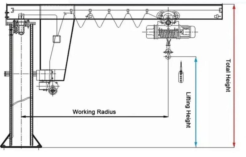 Factory Supply Column Cantilever Crane Slew Jib Crane