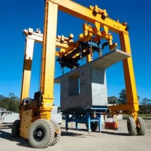 80 Ton Straddle Carrier Price Ackerman Steering Hydraulic Rubber Tire Rtg Gantry Crane