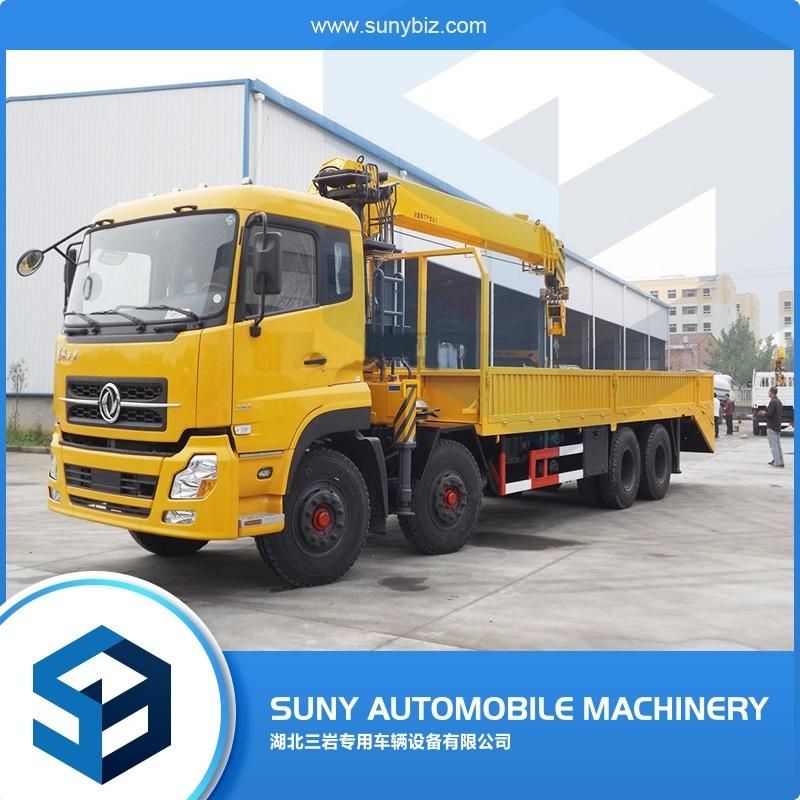 Dongfeng Tianlong 14-16t 8X4 Truck with Crane Telescopic Boom Truck Mounted Crane