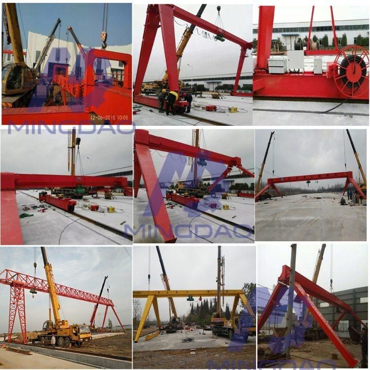 Pendent Button Control Single Girder Gantry Crane for Materials Lifting