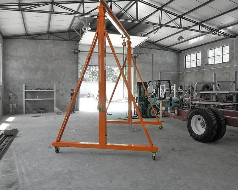 Emh1 Height Adjustable Potable Gantry Crane by Manual Winch 1t, 2t, 3t, 5t, 10t
