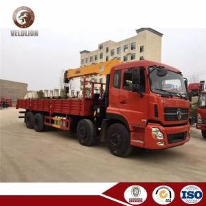 8m Cargo Body Dongfeng Kinglong 8X4 340HP 10tons 12 Tons 16tons Straight Boom Crane Trucks Factory Price in China