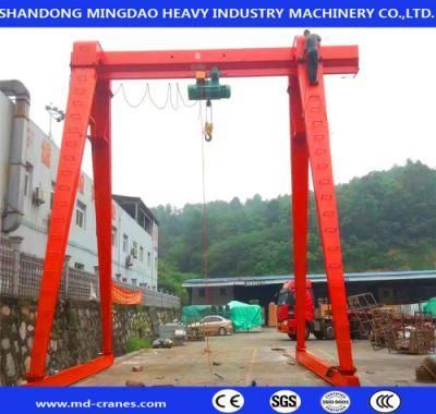 Indoor Use Small Size Single Girder Gantry Crane with Steel Wire Rope Electric Hoist