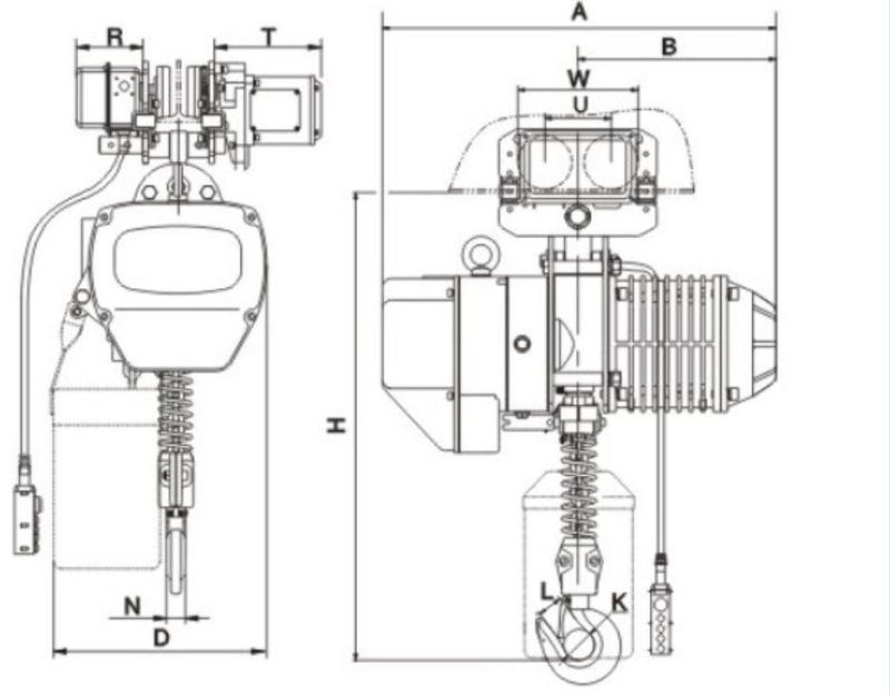 7.5ton Electrical Chain Hoist Single Speed Beam Crane with Hook