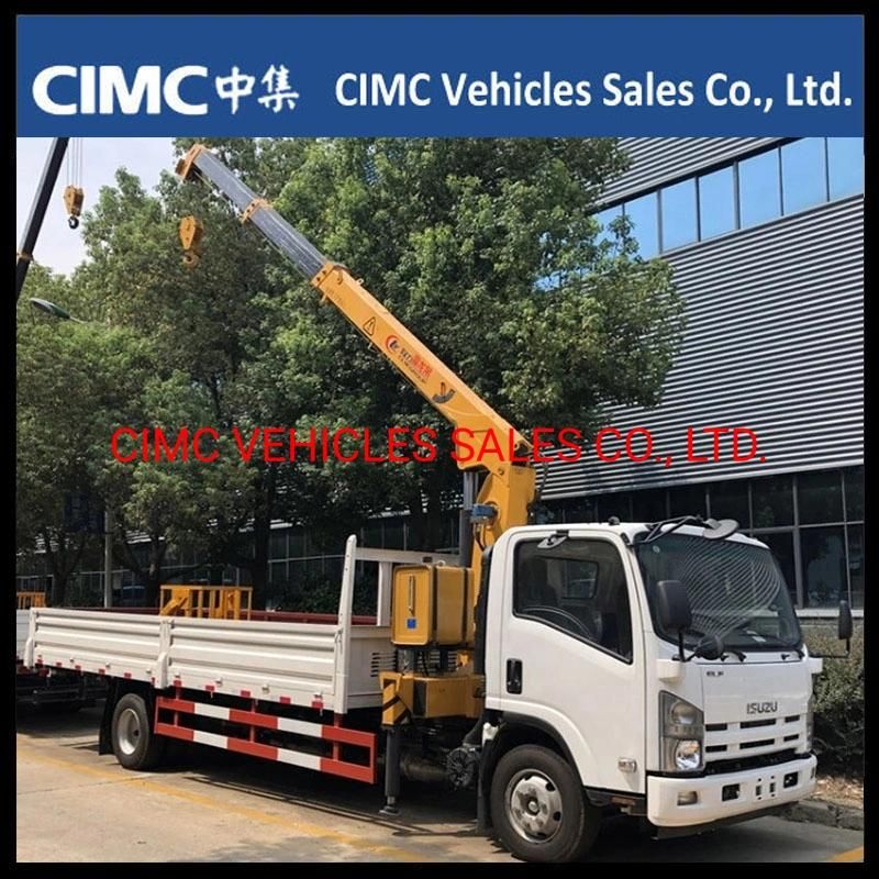 Isuzu 700p Nqr 4kh1 Lifter Folded/Straight Telescopic Boom Crane Truck Price 5 Ton