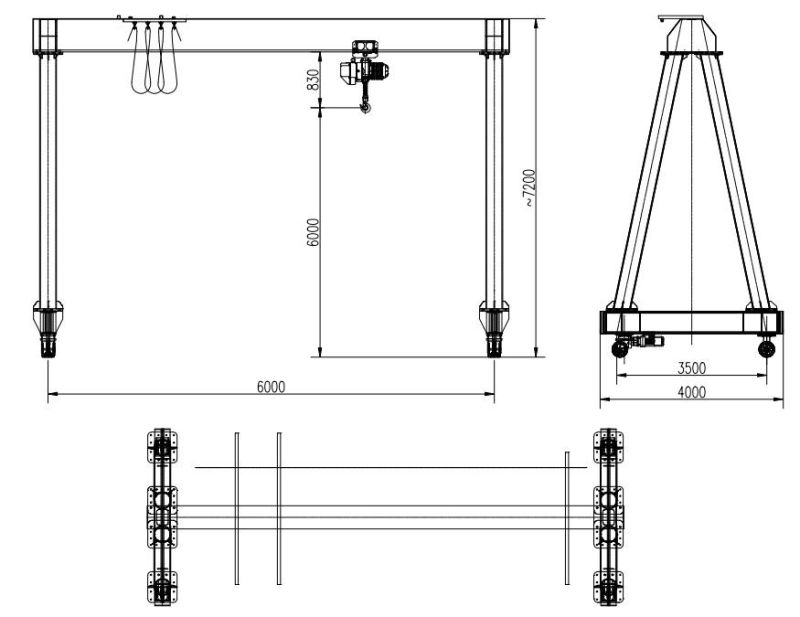 Txk 5ton 10ton 15ton Electric Running Outdoor Mobile a-Frame Gantry Crane